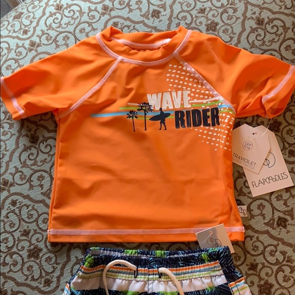 Rash guard and swim trunks - Picture 2 of 4